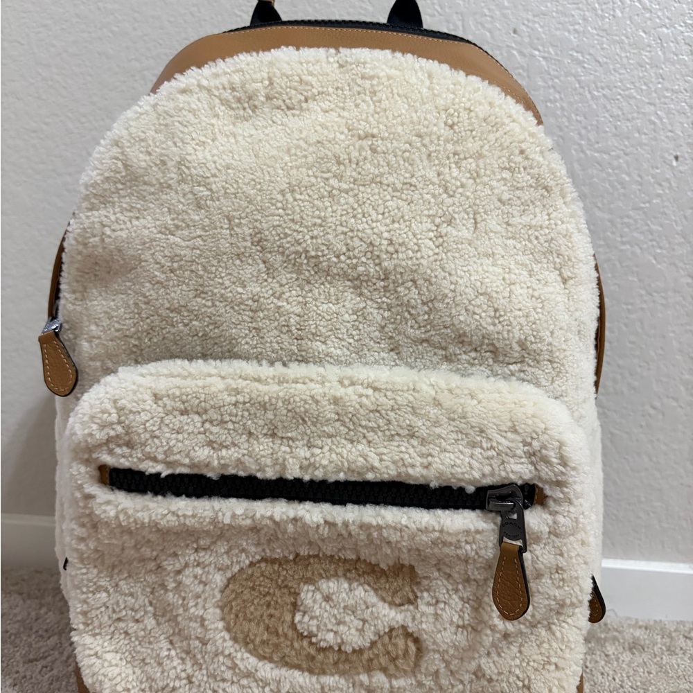 Coach West Backpack with Shearling motif